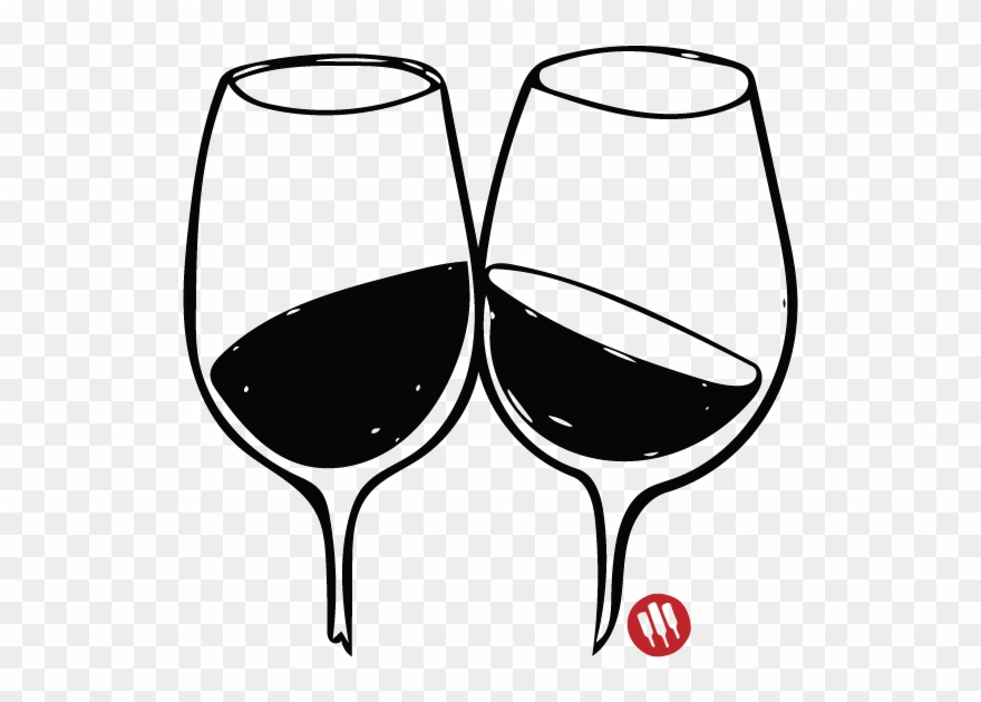 Clip Library Stock Clinking Glasses Clipart - Wine Black And White - Png Download