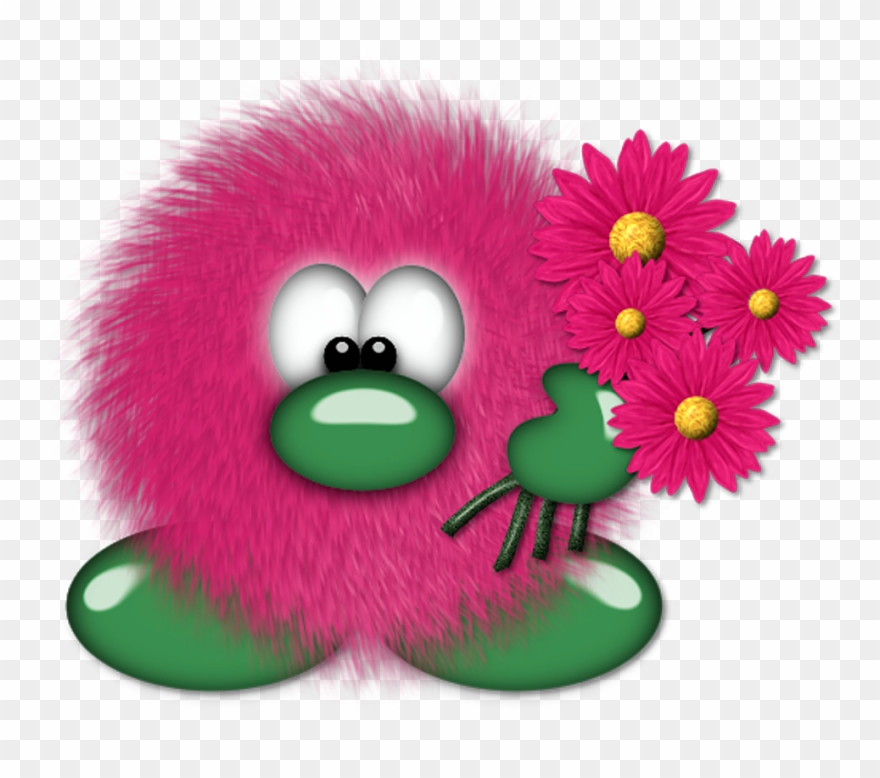 Fuzzy With Flowers Replace Flowers With Paint Brushes - Fuzzy Clipart - Png Download