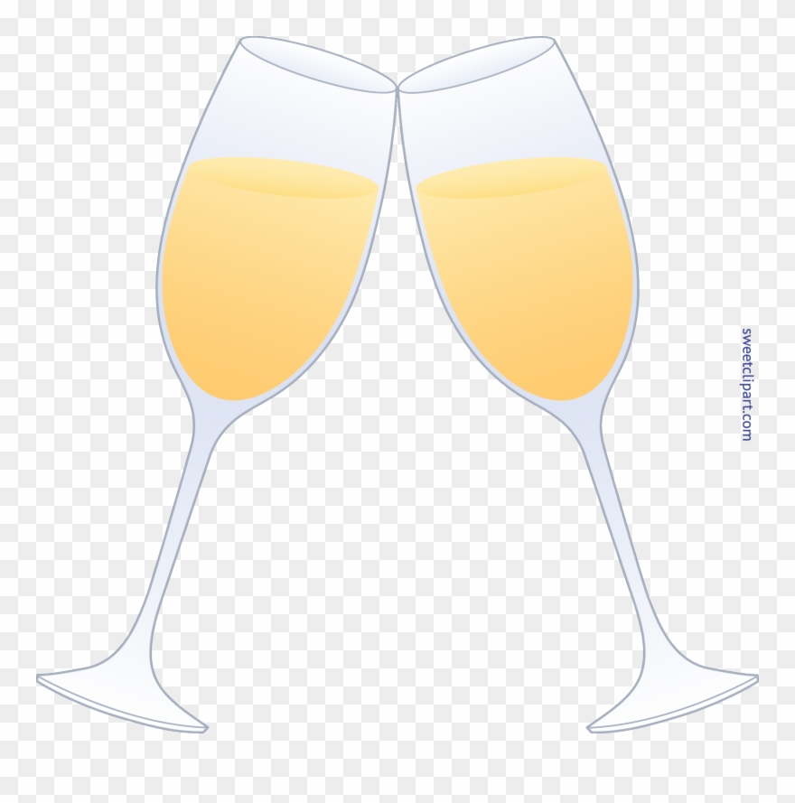 Champagne Glasses Clip Art Sweet - Two Glasses Of Champagne Clinking - Png Download