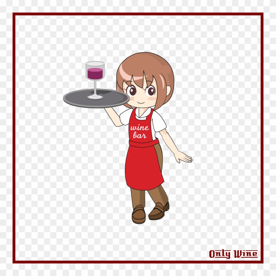 Medium Image - Wine Waitress Clipart