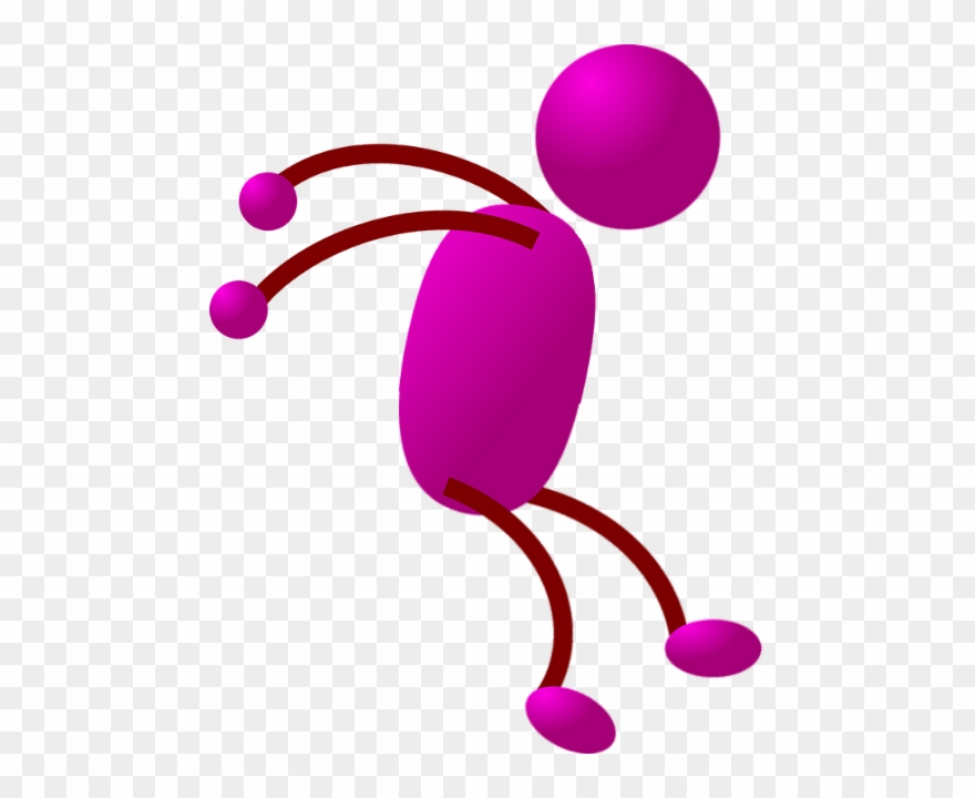 Dc Bonhomme Rose Qui Saute - Man Jumping Stick Figure Clipart