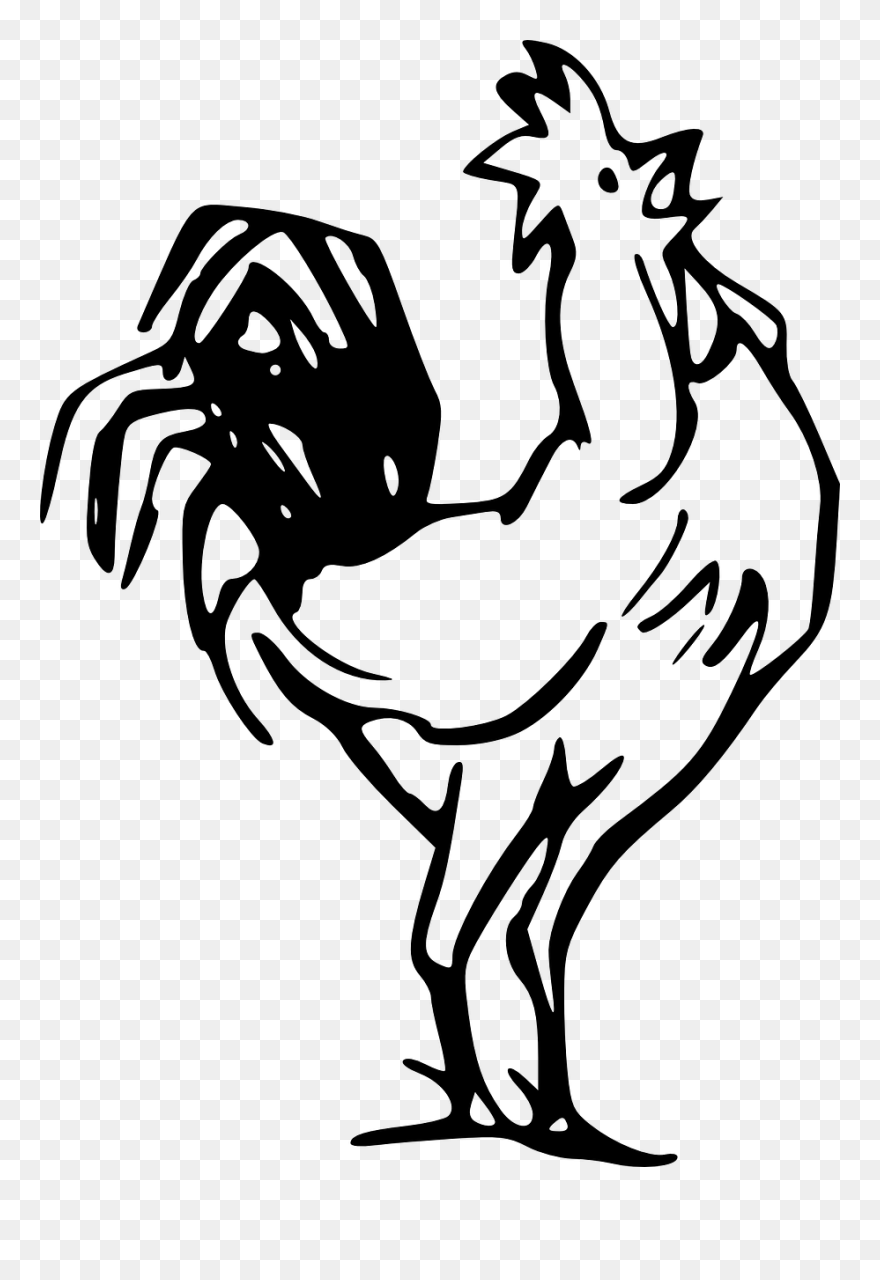 Similar Clip Art - Rooster Black And White Clipart - Png Download