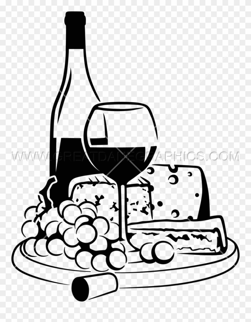 Jpg Royalty Free Bottles Drawing At Getdrawings Com - Cheese And Grape Clipart Black And White - Png Download