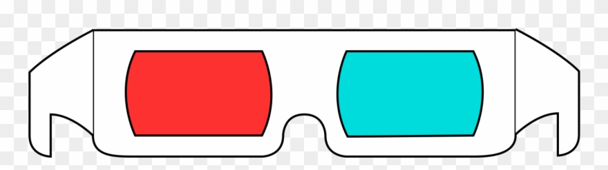 Png Black And White Stock File D Glasses Red Cyan Svg - Red And Blue 3d Colors Clipart