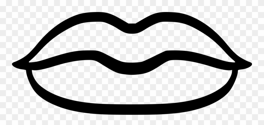 Black And White Smiley Lip Mouth - Black And White Clip Art Mouth - Png Download