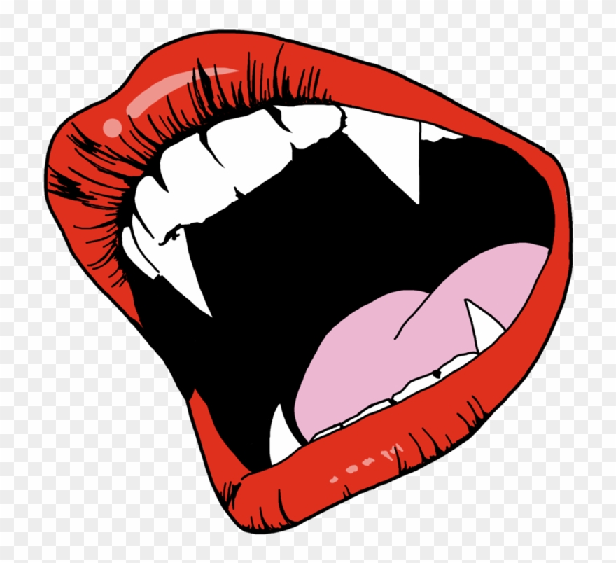 Vampire Teeth Clipart At - Vampire Mouth Drawing - Png Download