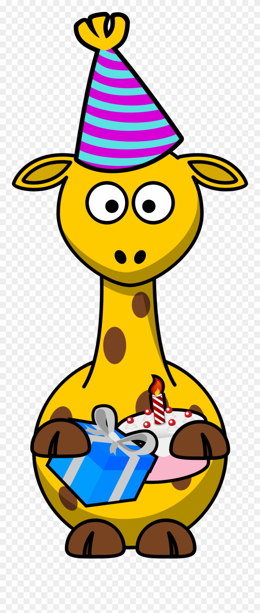 Giraffe Clipart Swimming - Cartoon Giraffe - Png Download