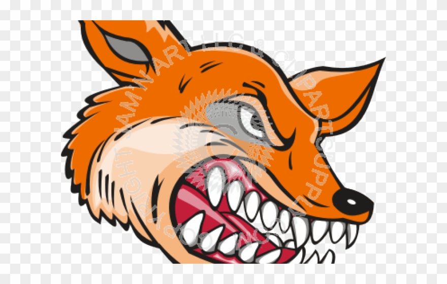 Teeth Clipart Fox - Mean Fox - Png Download