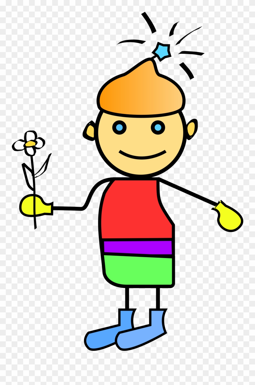 Flower Boy Clip Art - Cartoons Boy With Flower - Png Download