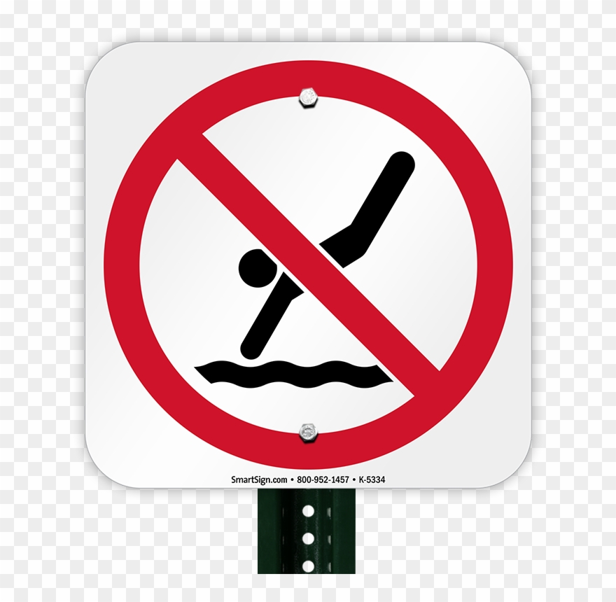 Diving Clipart Competitive Swimming - No Diving Warning Sign - Png Download