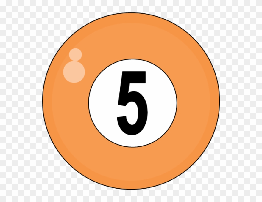 Billiards Clipart - 5 Pool Ball Clipart - Png Download