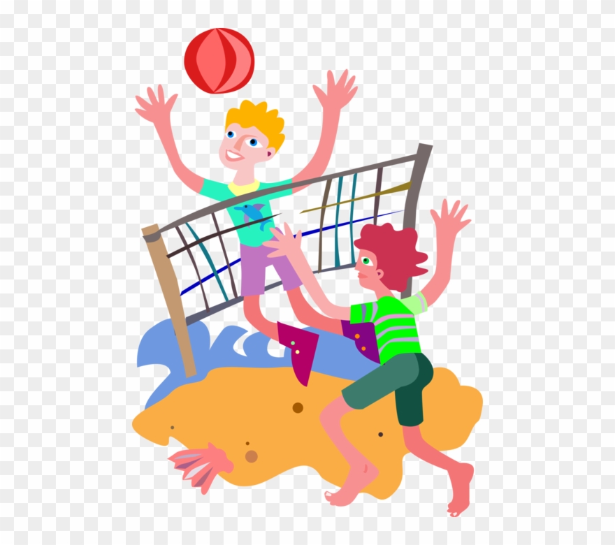 Clip Art Black And White Library Playing Volleyball - Beach Volleyball Clip Art - Png Download