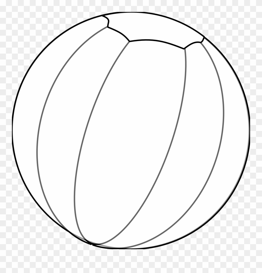 Beach Ball Clipart Ballblack - Clip Art Black And White Beach Ball - Png Download