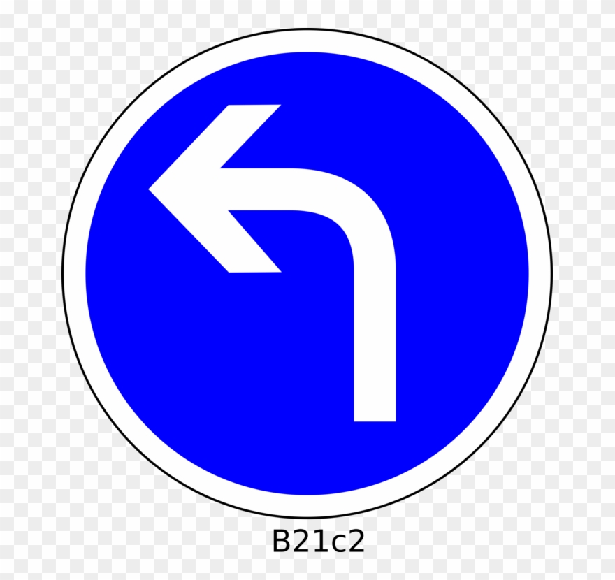 Computer Icons Arrow Traffic Sign Symbol Drawing - Left Turn Sign Clipart - Png Download