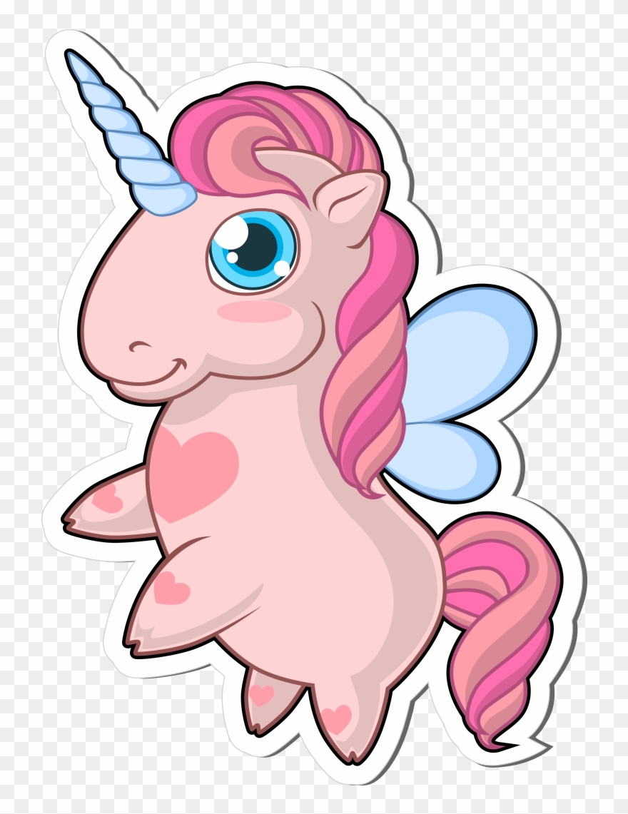 Jpg Black And White Stock Unicorn Png Stickers Free - Unicorn Pink Cute Clipart