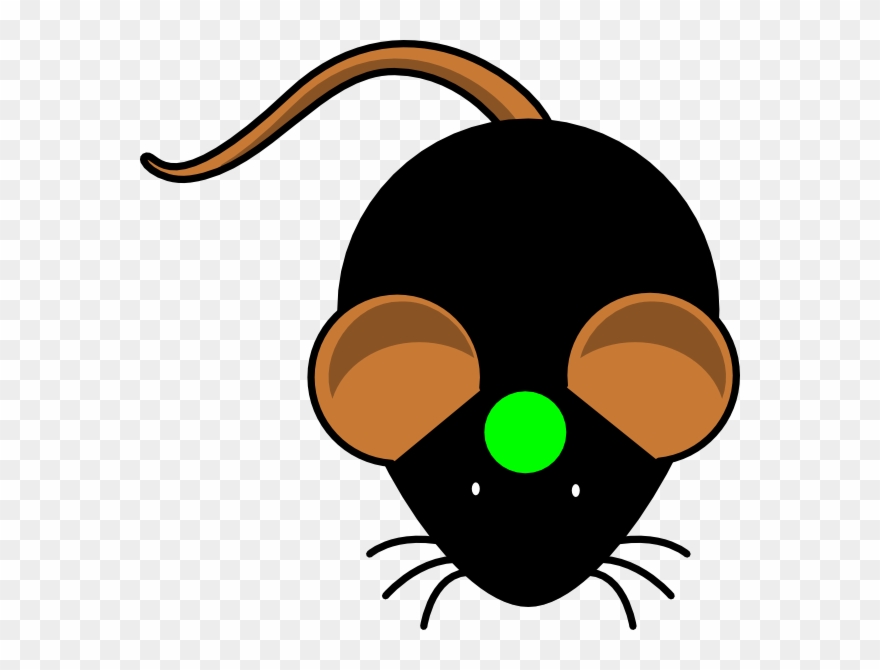 Black Mouse W/ Green Circle Clip Art Vector Online - Black Mouse Clipart - Png Download