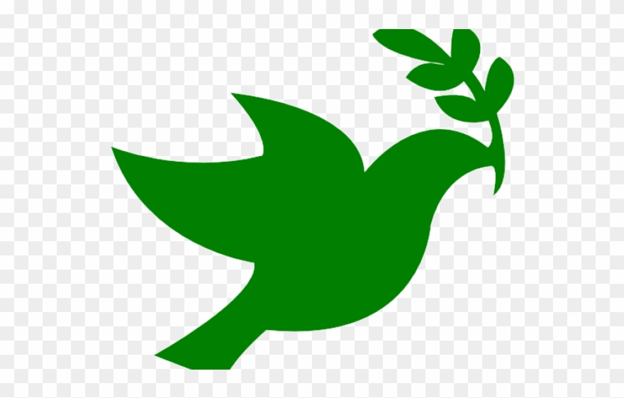 Dove With Olive Branch Silhouette Clipart