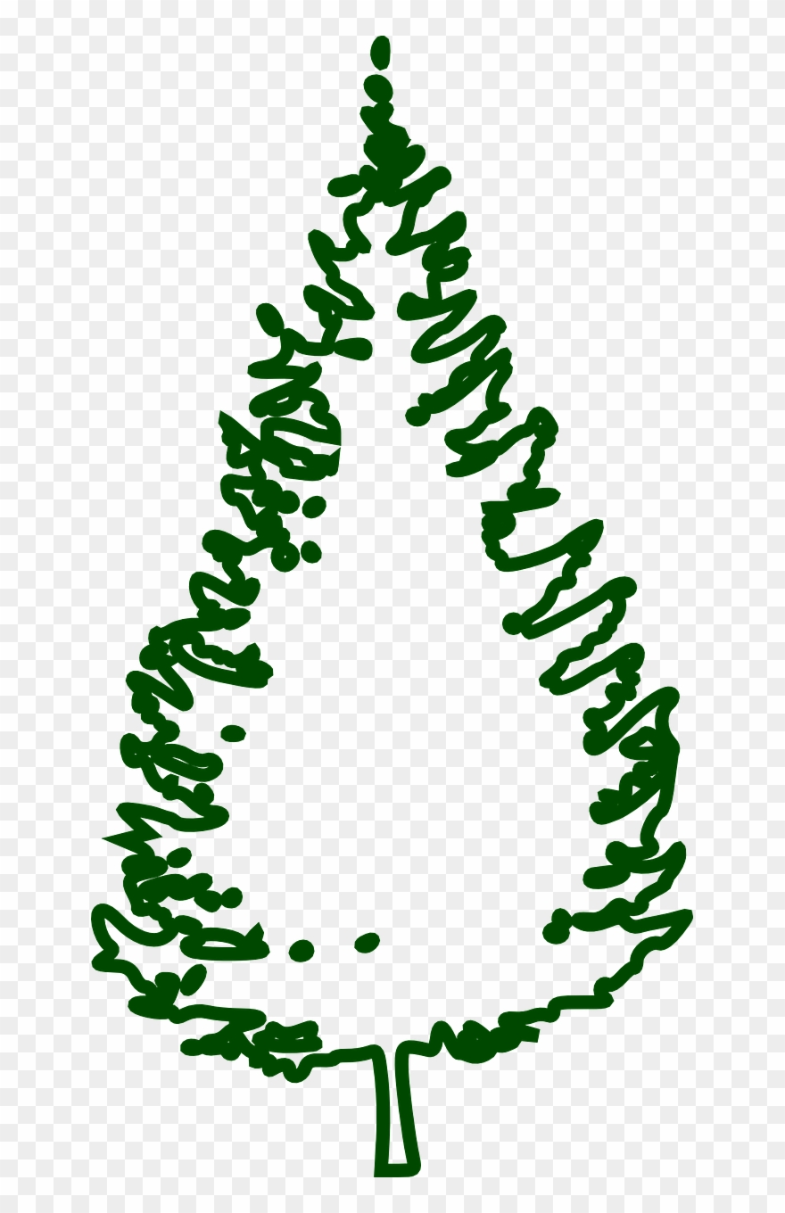 Fir Vector Graphics,free - Christmas Tree Outline Png Clipart