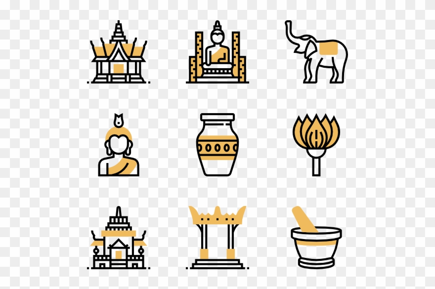 Thailand Symbols - Buddha Icon Clipart