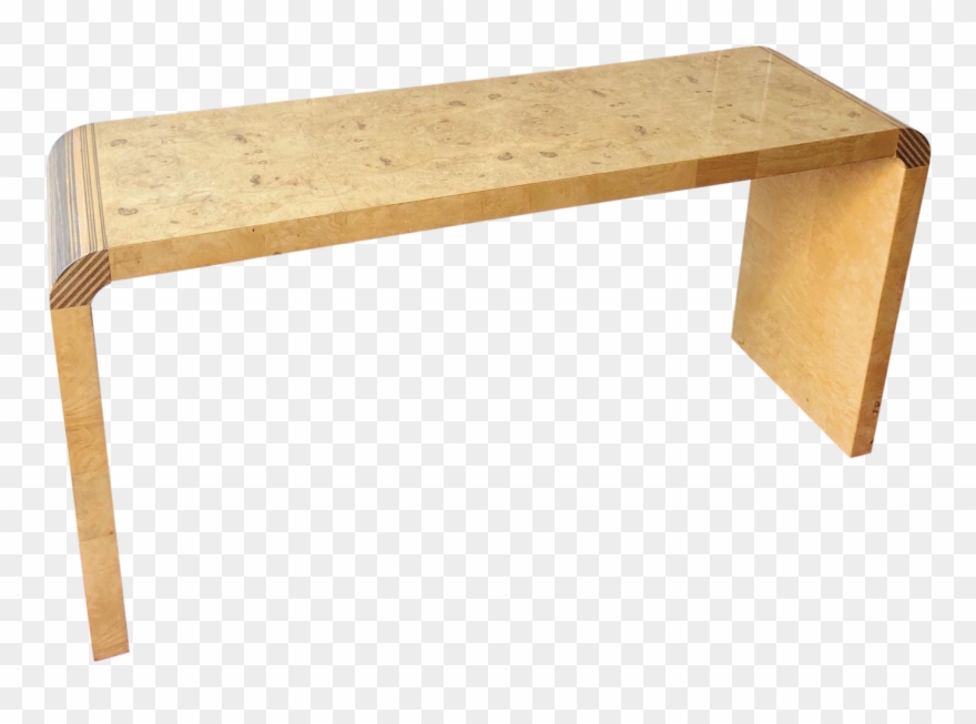 Vintage Henredon Scene Two Burled Wood Waterfall Console - Bench Clipart