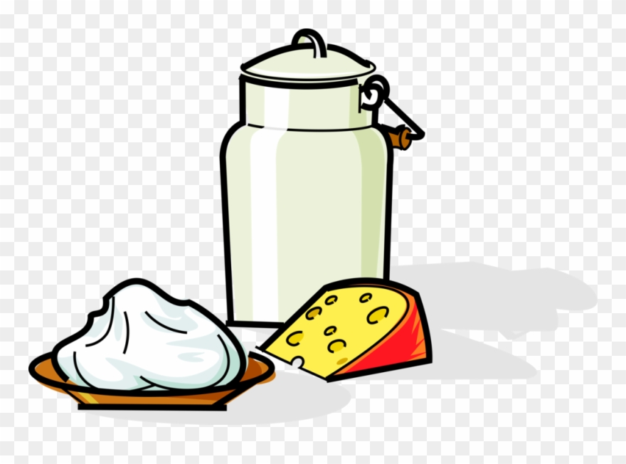 Vector Illustration Of Russian Cuisine Tvorog Russian - Food Clipart