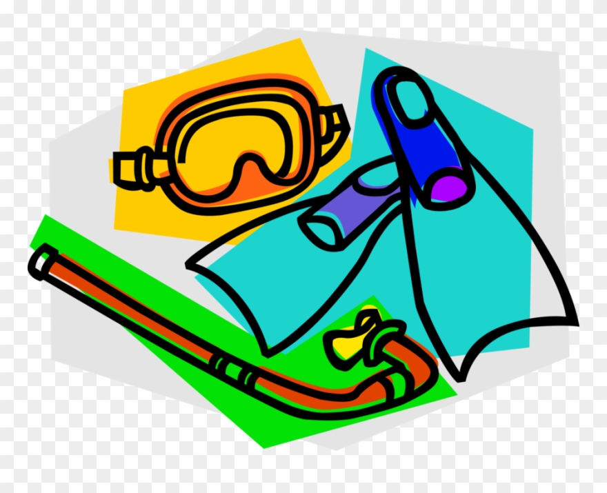 Vector Illustration Of Diving And Snorkeling Mask, Clipart