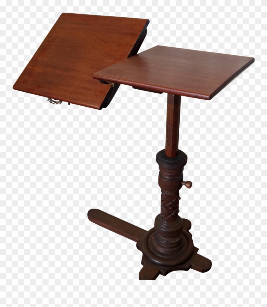Very Good Antique Victorian Mahogany Adjustable Book - End Table Clipart