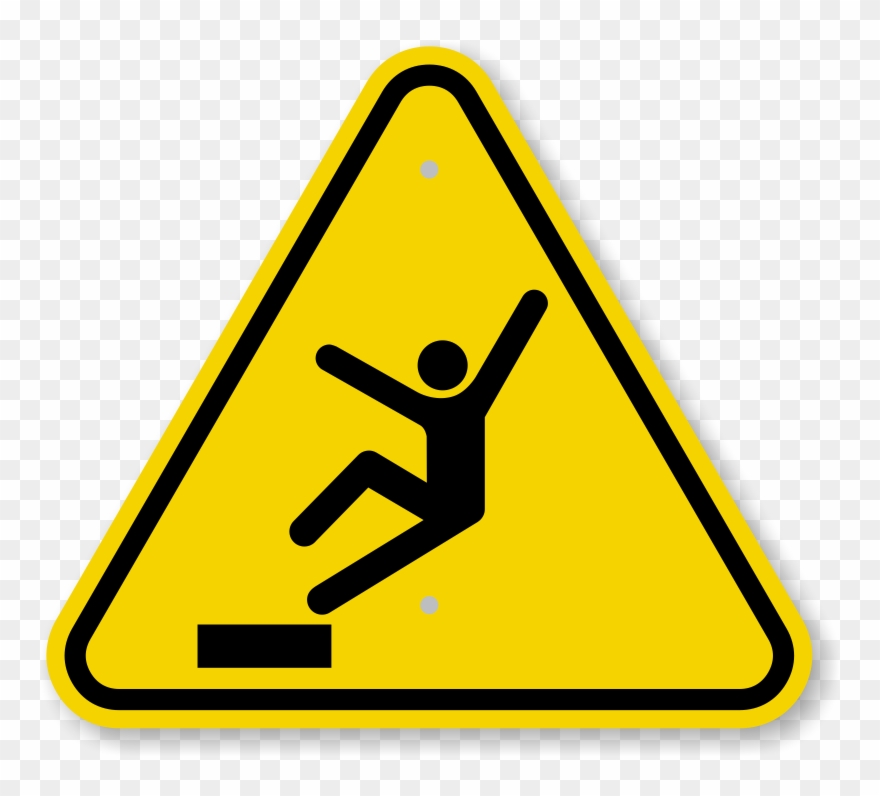 Zoom - Buy - Fall Hazard Sign Clipart