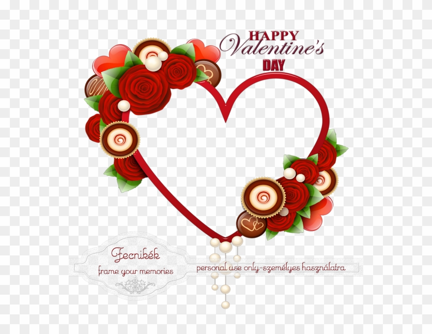 Heart Cluster Frame - Transparent Happy Valentine's Day Frames Clipart