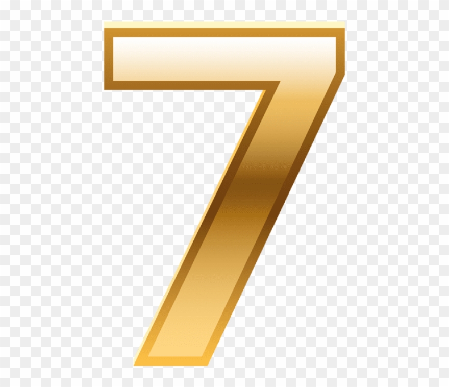 Free Png Number Seven Golden Png Images Transparent - Portable Network Graphics Clipart