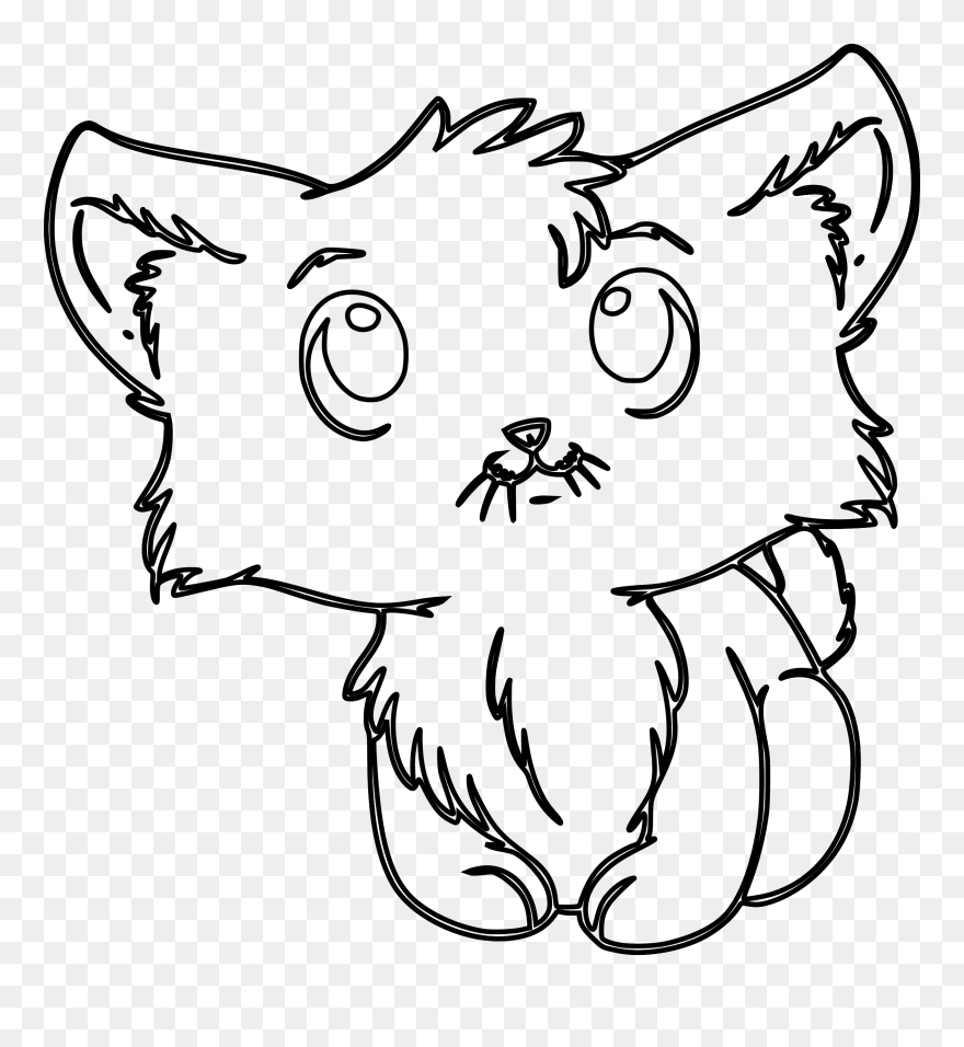 Cute Kitty - Unicorn Cat Coloring Pages Clipart