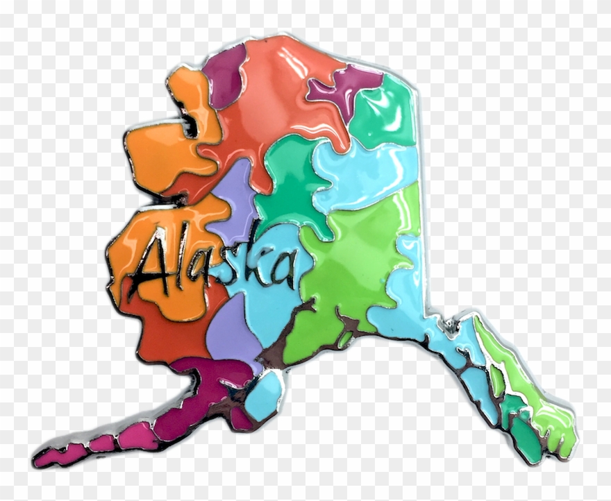 Colorful Ak Map Metal Magnet Clipart