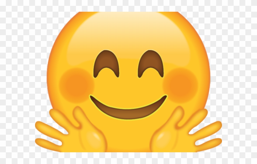 Sad Emoji Clipart Upset - Hugging Face Hugs Hands Blush Smiley Emoji T Shirt - Png Download