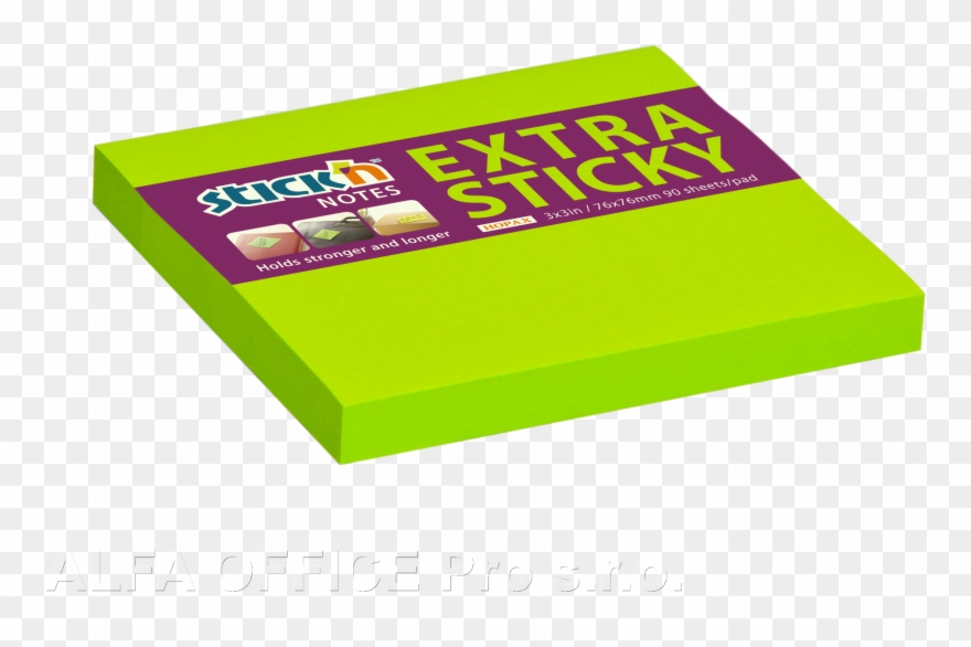 Samolepicí Bločky Hopax Extra Sticky - Stick N Value Stickn Extra Sticky Notes 76x76mm Neon Clipart