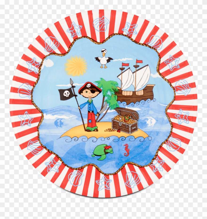 Papstar Papírtányér "pirate Island" Ø 23 Cm, 10 Db - Hippie Png Transparent Clipart