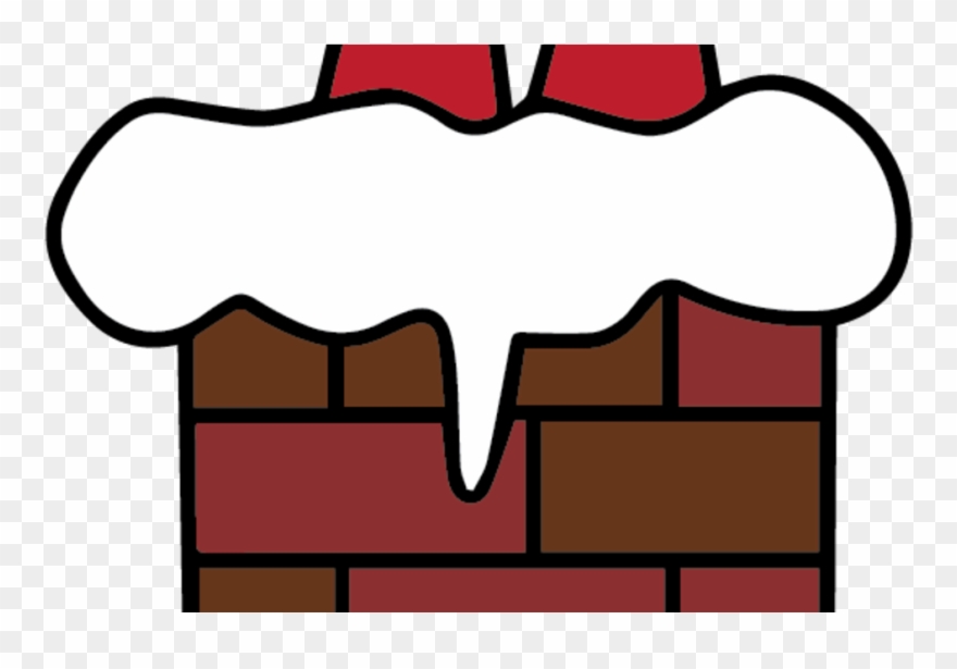 Santa In Chimney Svg Clipart