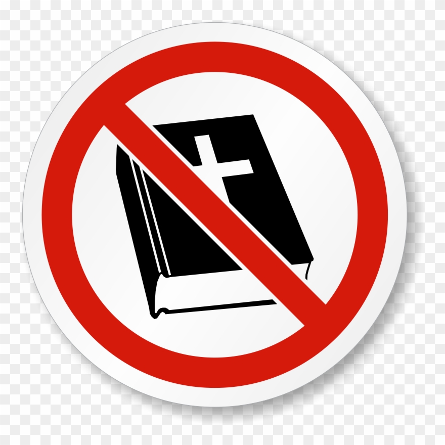 No Religion Symbol Iso Prohibition Safety Label Sku - Smartsign 3m High Intensity Grade Reflective Sign, Clipart
