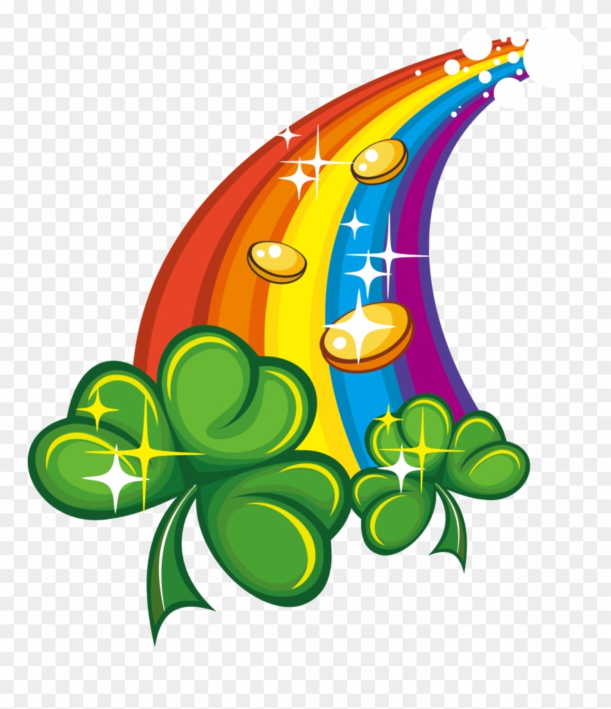 Saint Patricks Irish People Symbol Rainbow Grass - St Patrick's Day Symbol Clipart