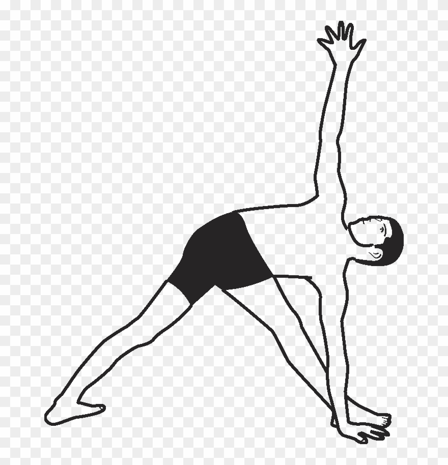 Begin With Tadasana - Trikonasana Png Black And White Clipart