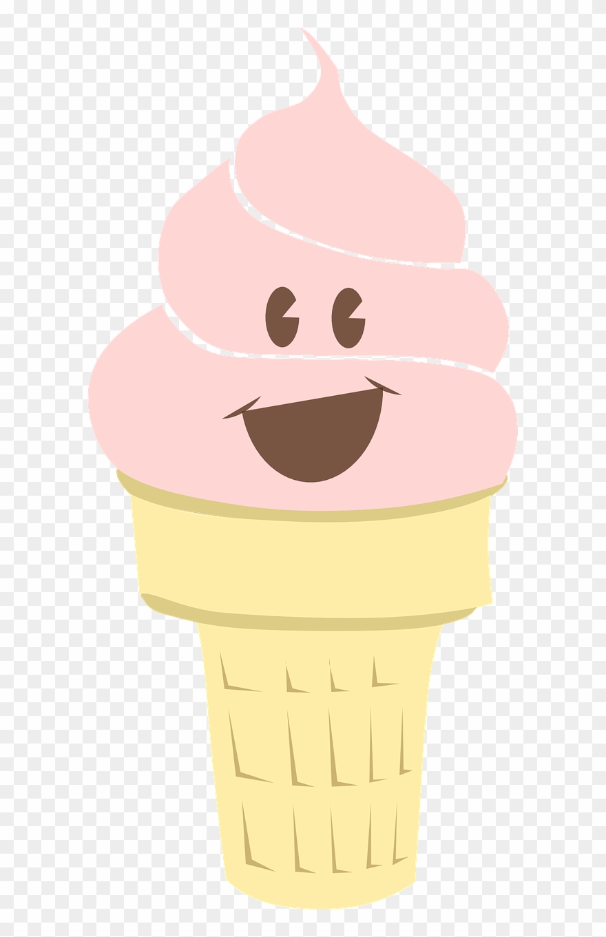 Character Pink Ice Cream Cone Png Image - Gambar Ice Cream Animasi Lucu Clipart