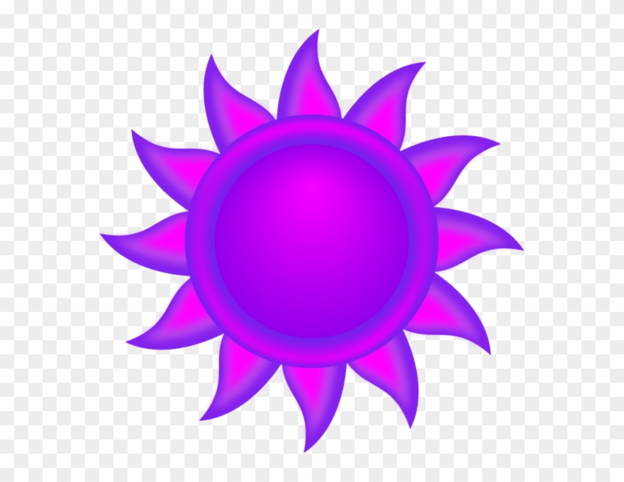 Colorful Sun Clipart - Purple Sun Clip Art - Png Download