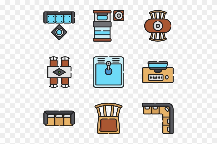Furniture Top View - Furniture Icon Top View Clipart