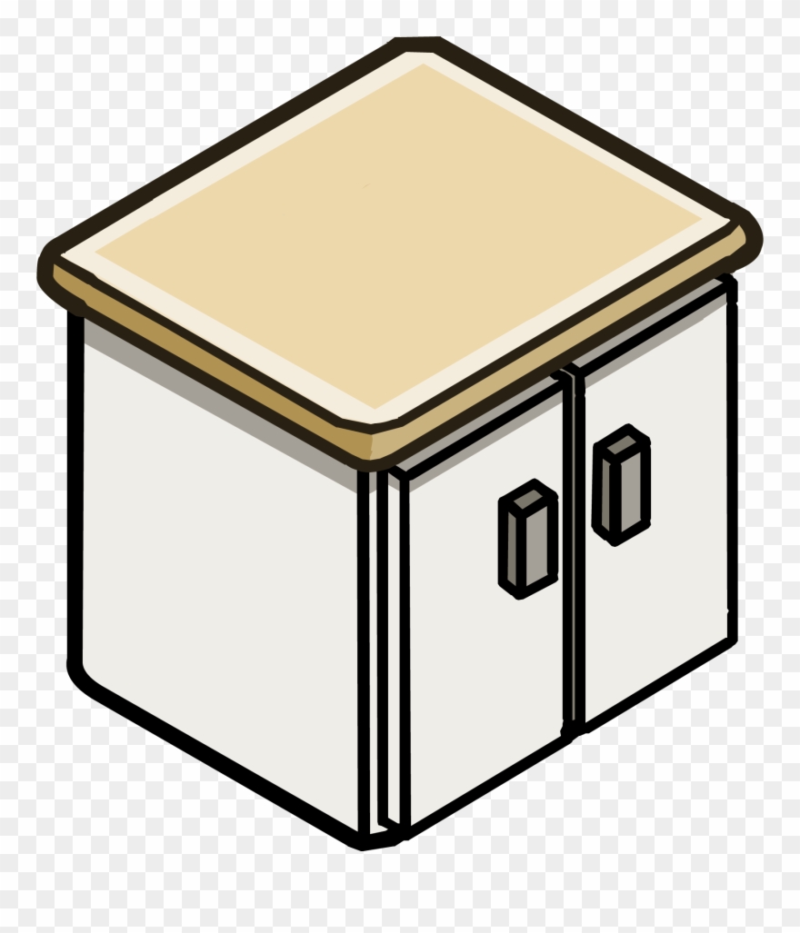 Granite Top Double Cabinet - Club Penguin Kitchen Furniture Clipart