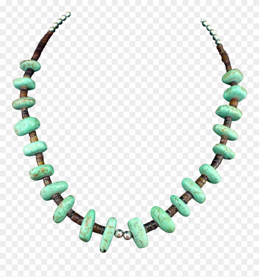 Large Bold Native American Heishi Turquoise Nugget - Necklace Clipart