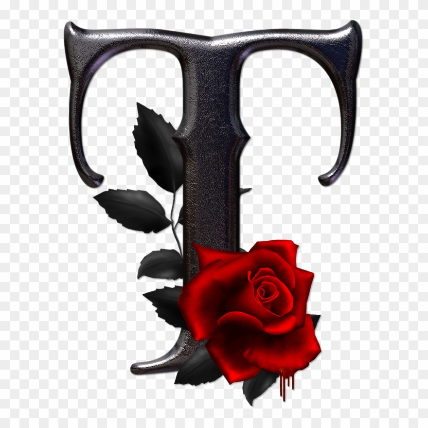 Alfabeto Gótico - Rockero - - Oh My Alfabetos - T Letter R In Rose Clipart