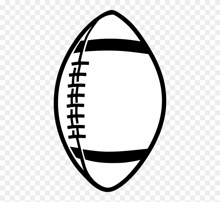 Go Hawks Football Clipart - Cartoon Football Black And White - Png Download