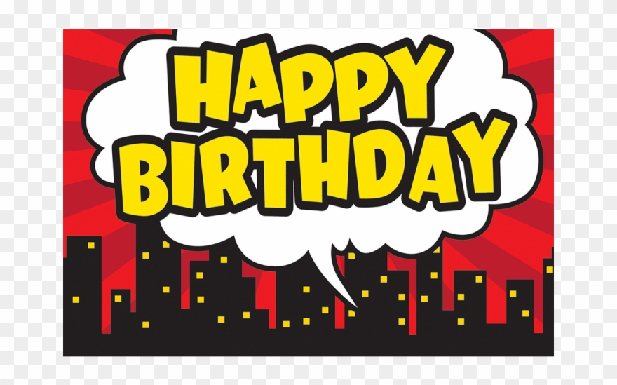 Super Hero Happy Birthday Clipart