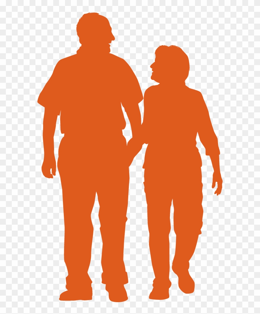 Graphic Free Elderly Couple Clipart - Silhouette Older Couple - Png Download