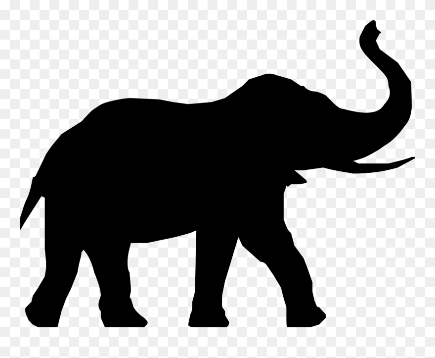 Transparent Shadows Animal Clip Art Black And White - Elephant Caution Sign - Png Download