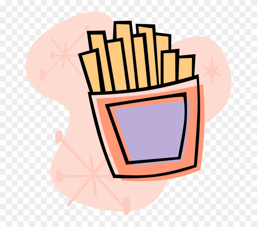 Vector Illustration Of French-fried Potatoes Fast Food - Deep Frying Clipart